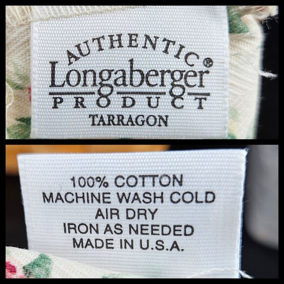 Longaberger 2002 Sm Square Tarragon Wicker Basket Spring Floral Fabric Plastic - Picture 5 of 11